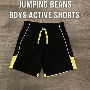 Jumping Beans Boys Active Shorts Black w/ Neon Yellow Trim Size 5T